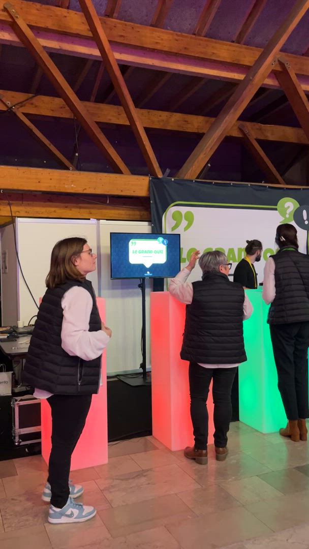 Animation jeu télévisé jeu concours Anvers salle avec buzzers et écran · INNOV'events