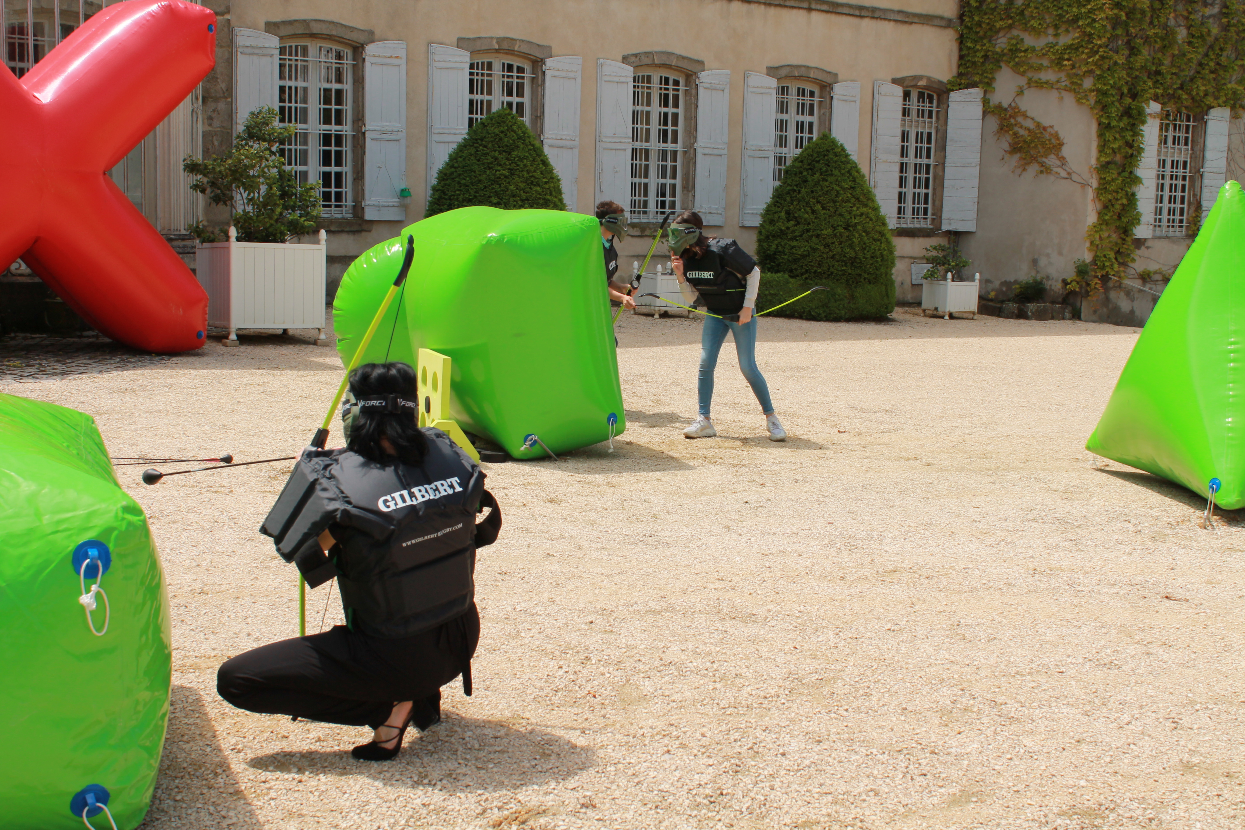 Challenge gonflable Anvers équipes en relais parc Rivierenhof · INNOV'events