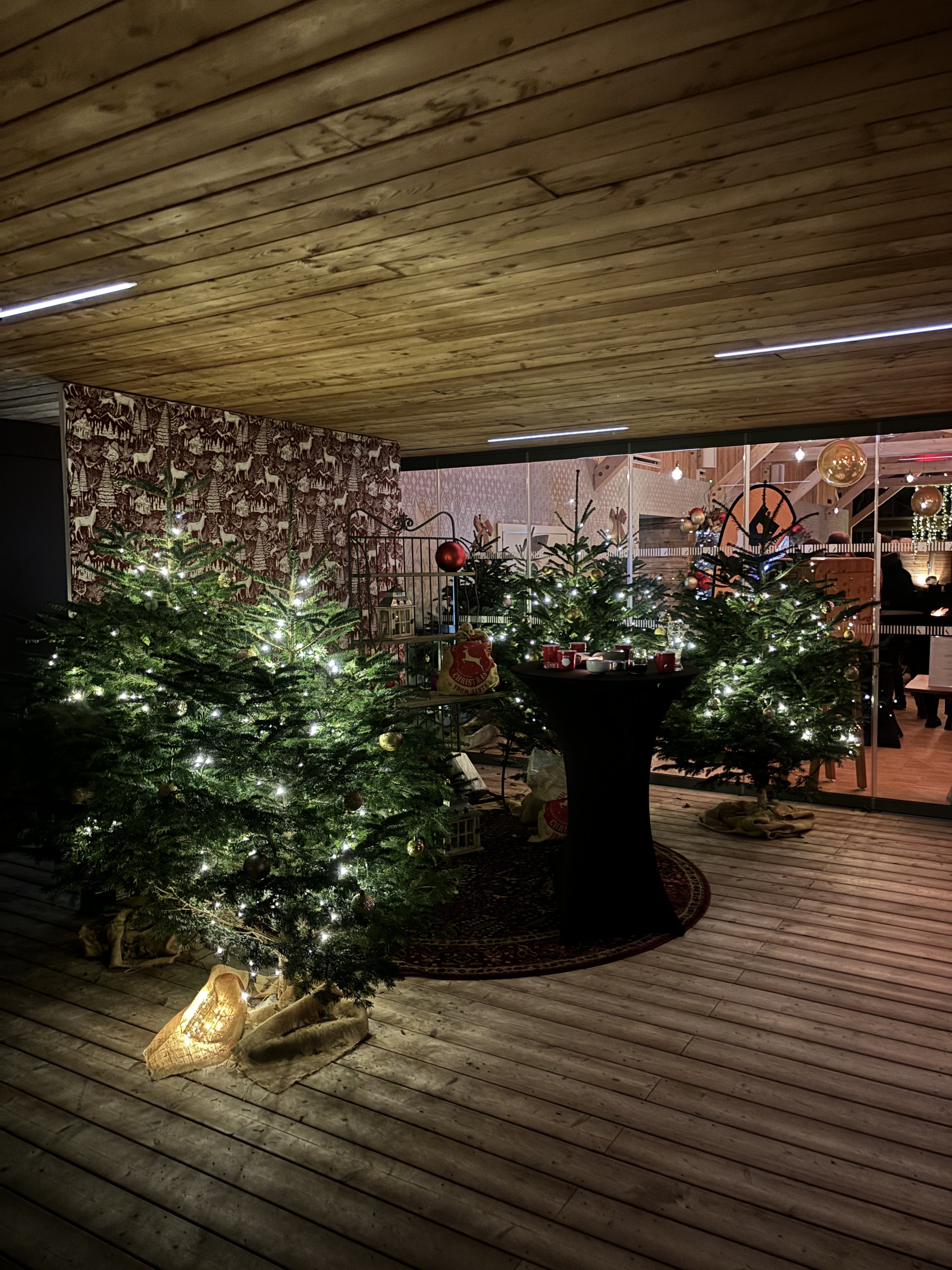Kinderanimatie kerstfeest bedrijven Luik, kinderen rond de Kerstman op podium · INNOV'events