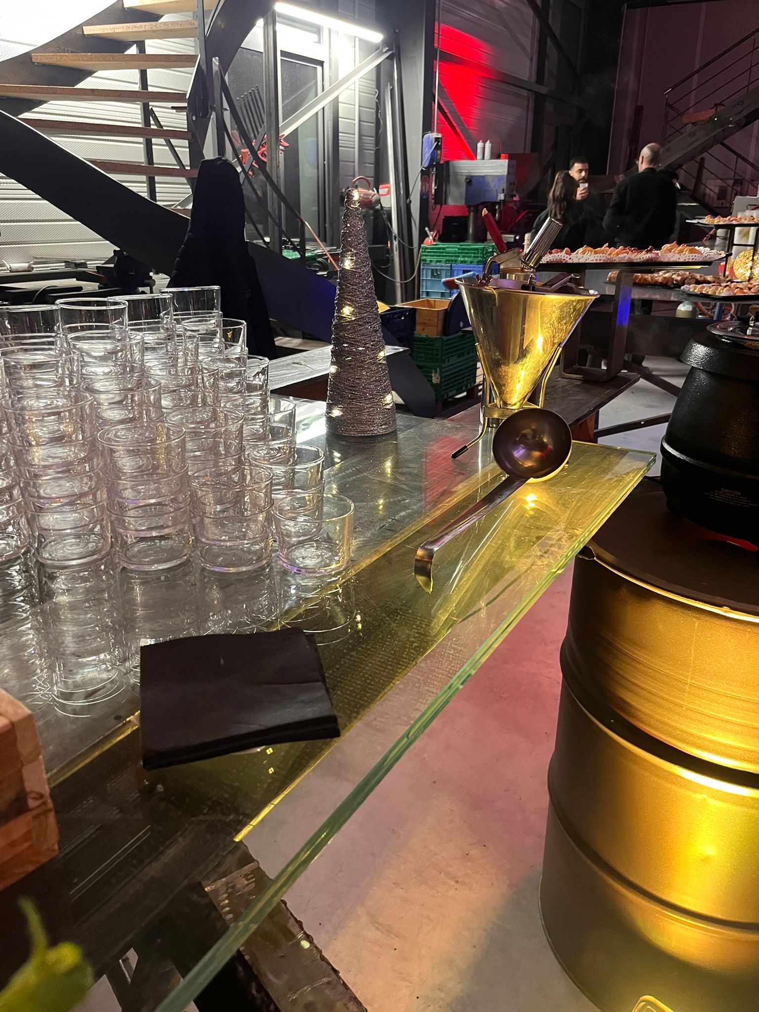 Catering venue Brussels · view of Bozar atrium prepared for a seated corporate gala · INNOV'events