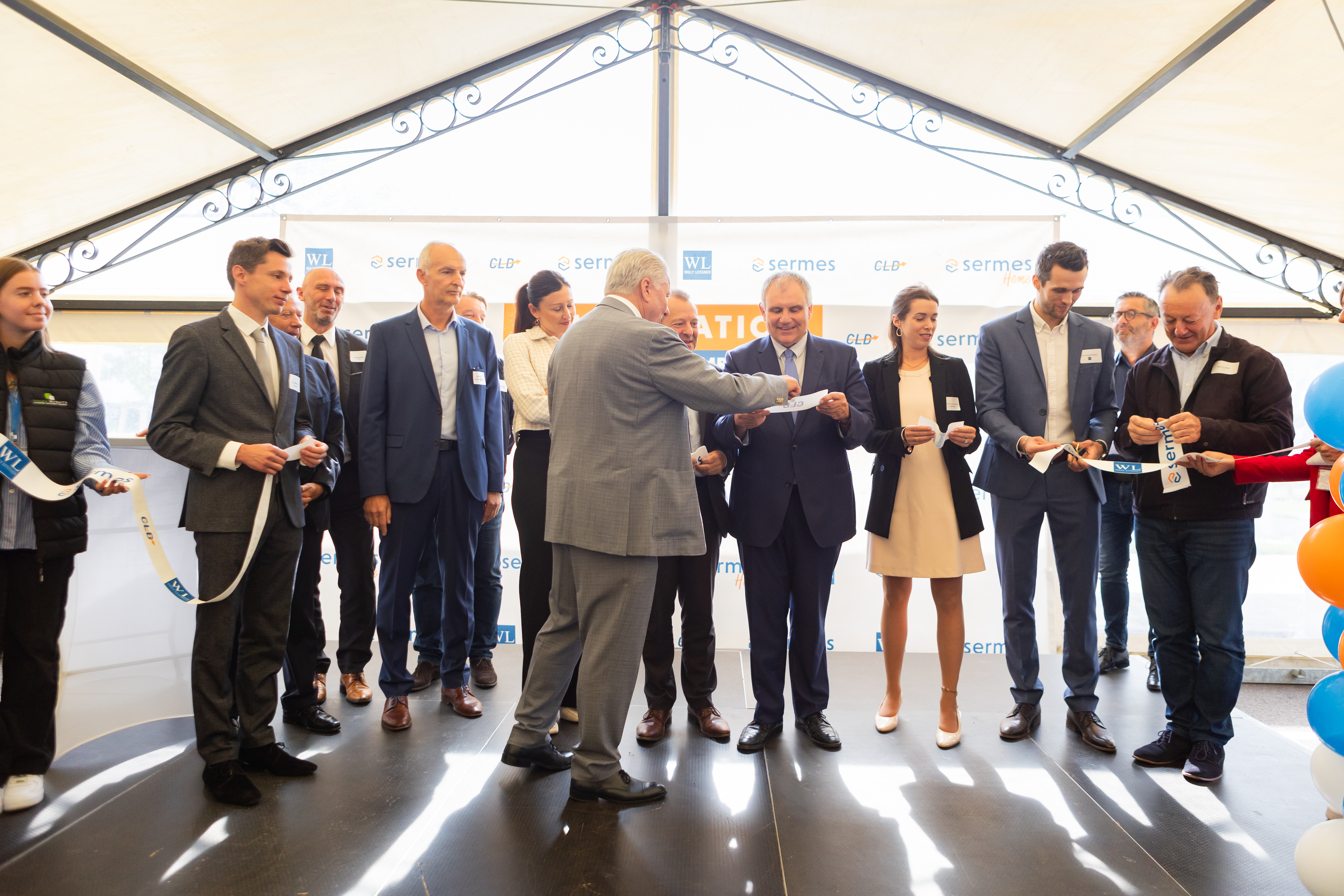 Grand Opening event Liege industrial heritage venue ribbon ceremony · INNOV'events