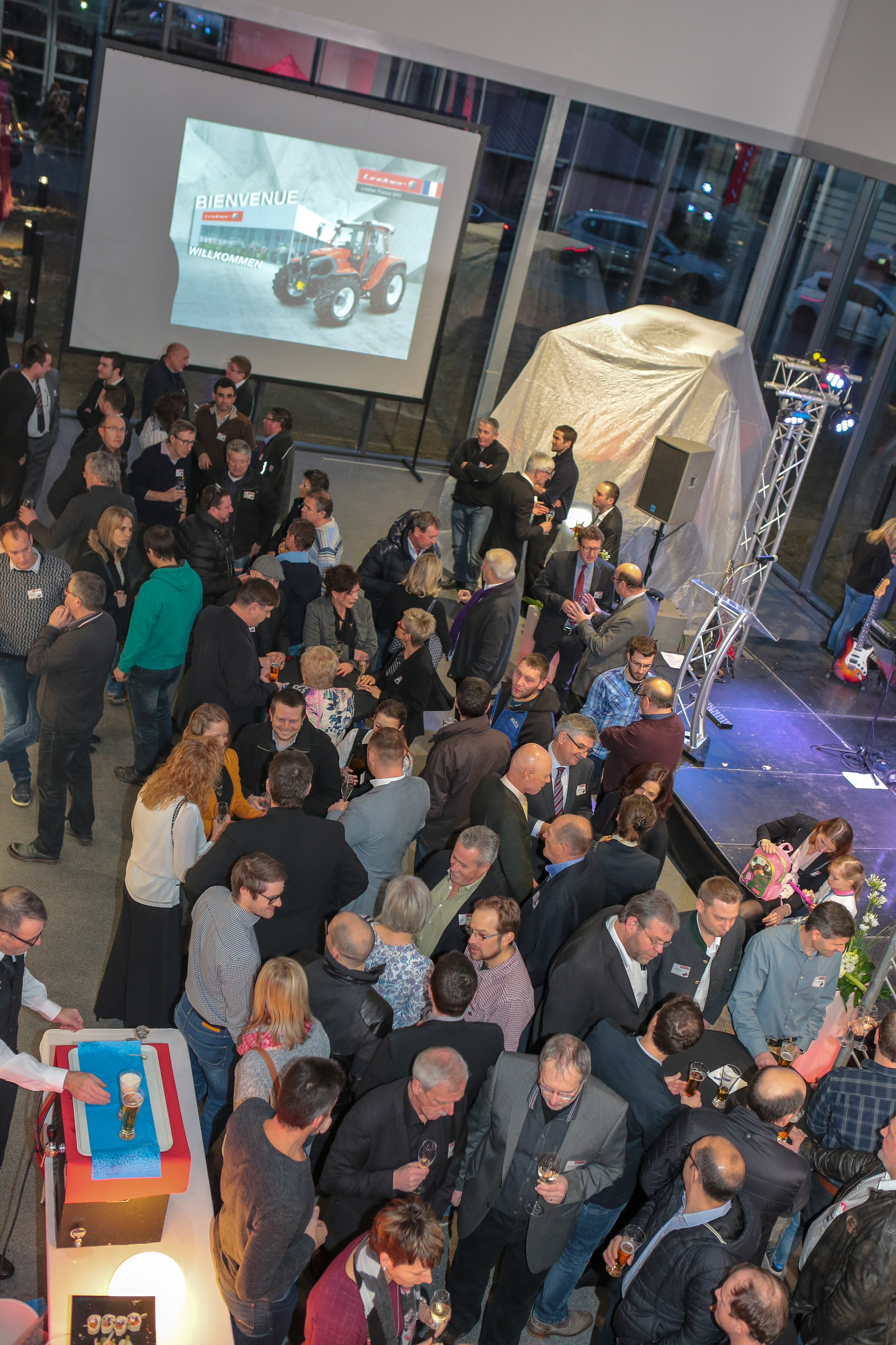 Brand activation product launch Antwerp Eilandje waterfront outdoor evening · INNOV'events
