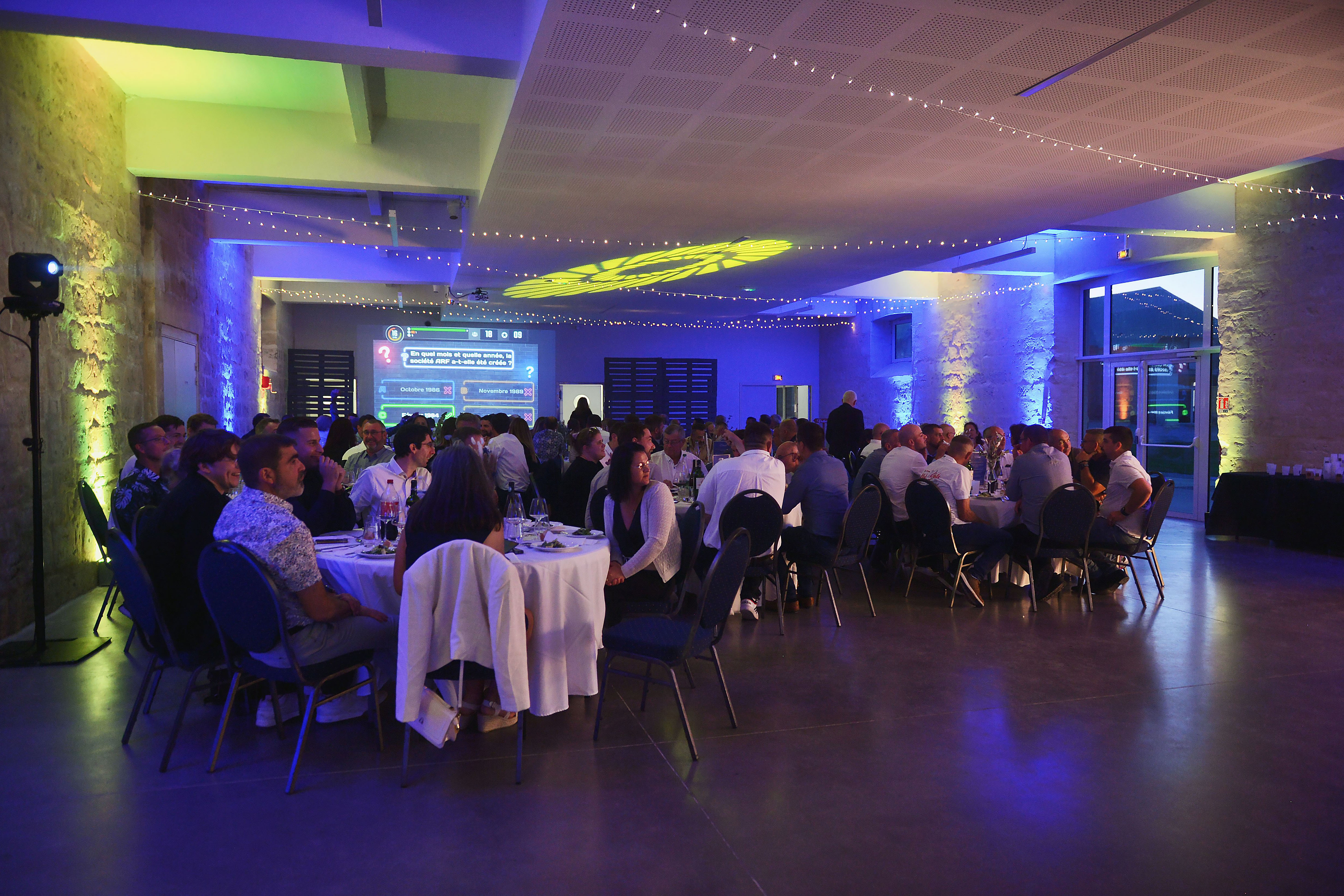 Venue event communication Brussels Bozar fine arts hall evening setup · INNOV'events