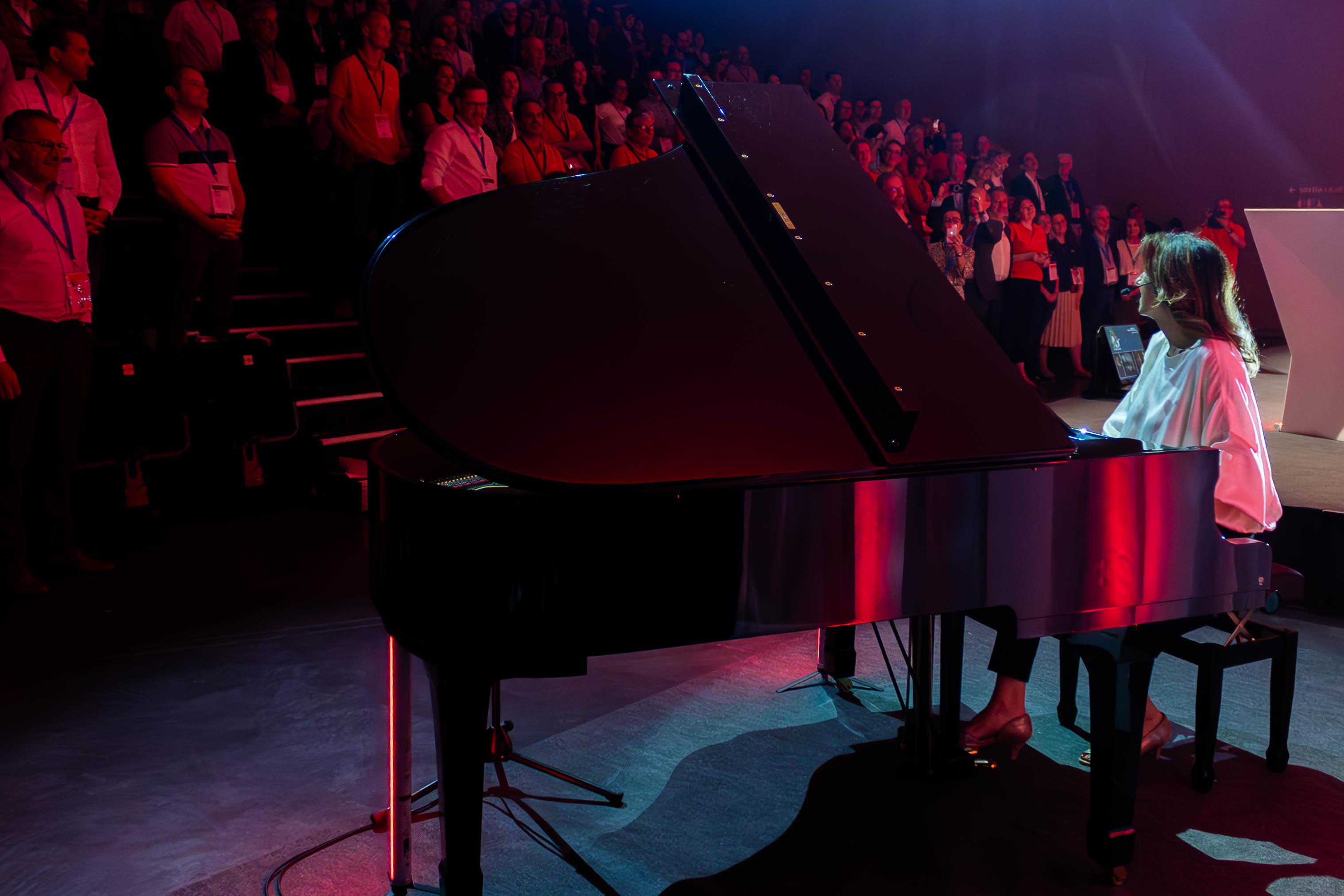 Outdoor corporate entertainment show Belgium temporary stage company event · INNOV'events