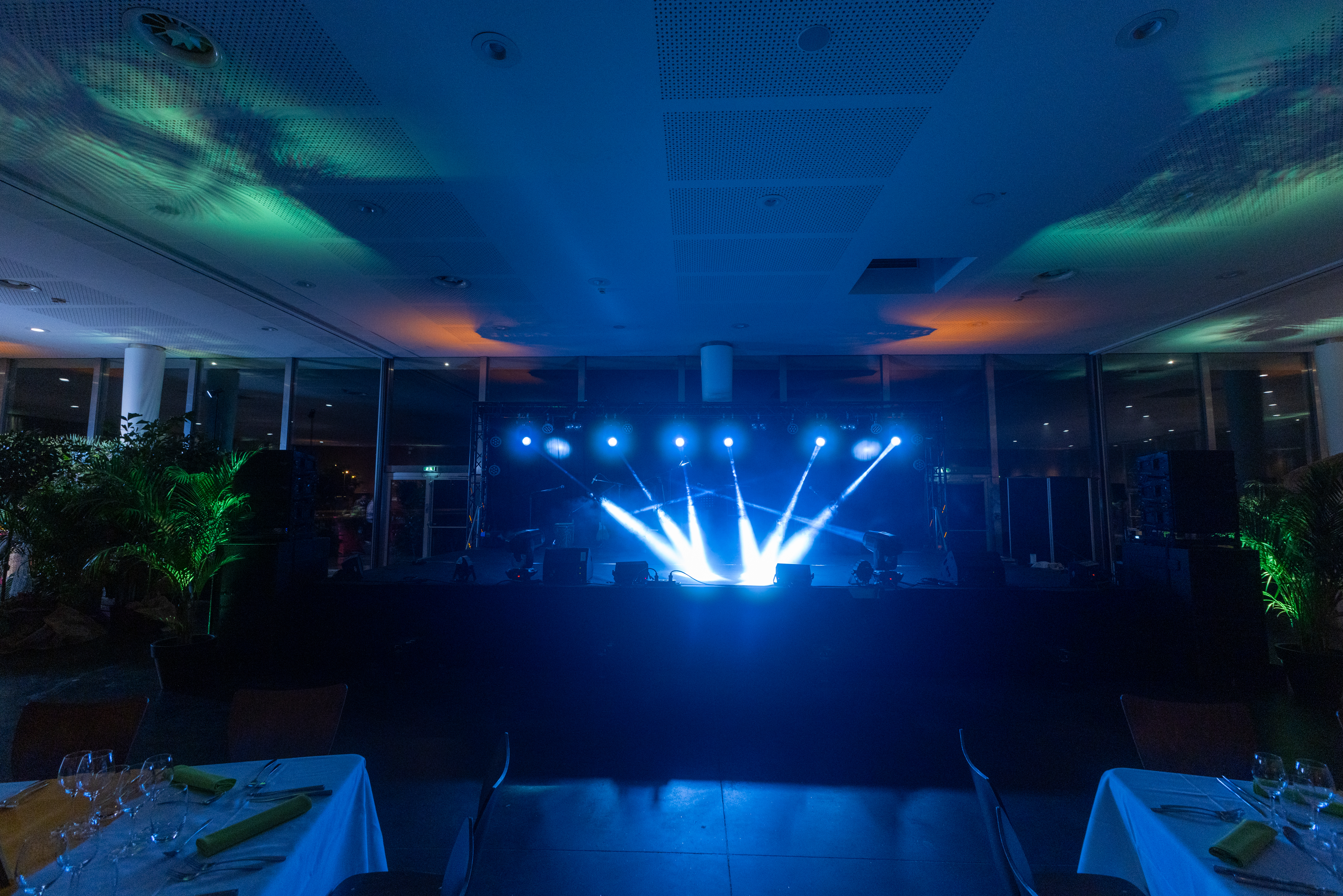 Event venue MAS Museum Antwerp rooftop sound rig waterfront view · INNOV'events