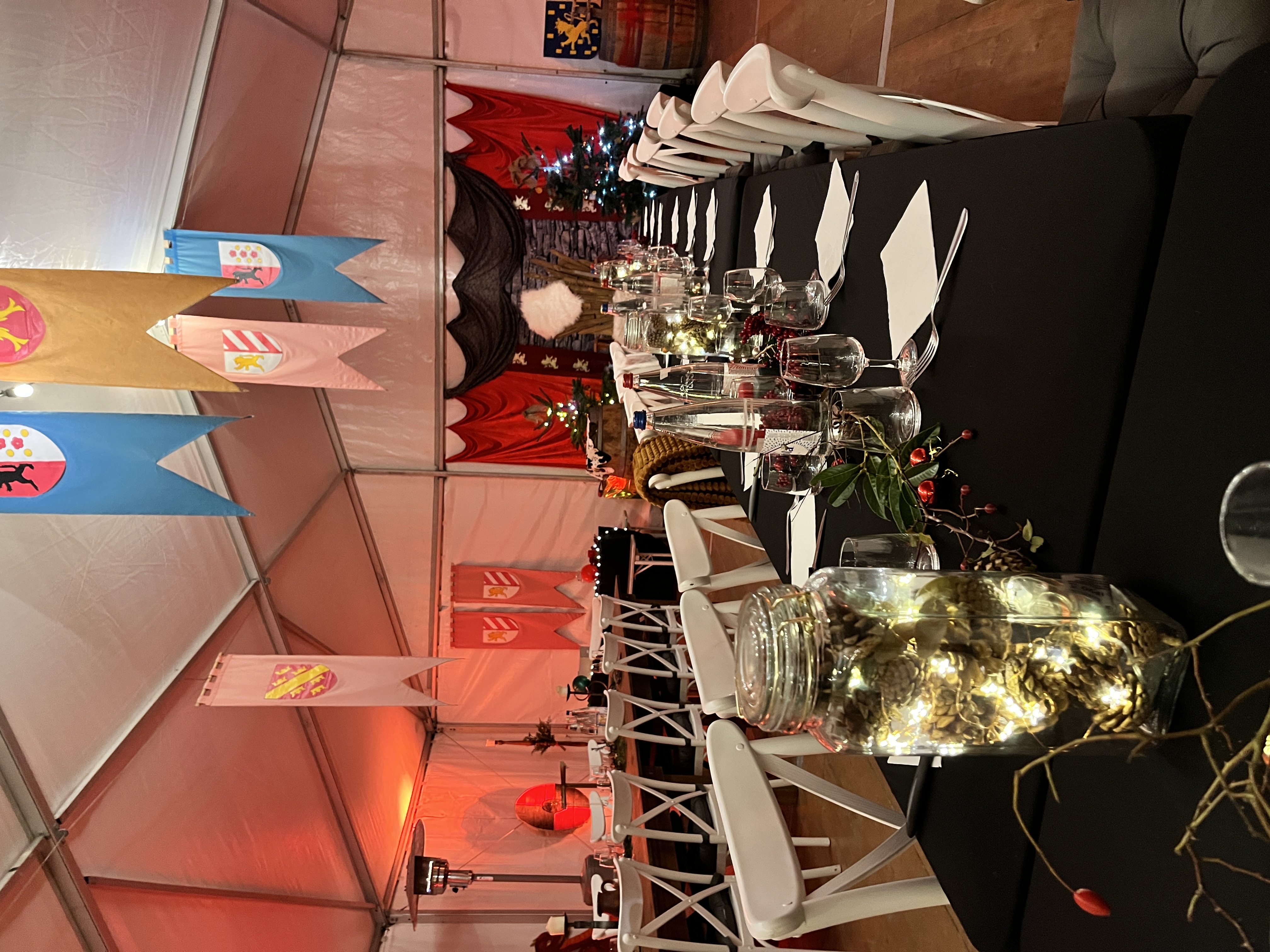 Location de chapiteau entreprise Anvers soirée clôture lumières colorées · INNOV'events