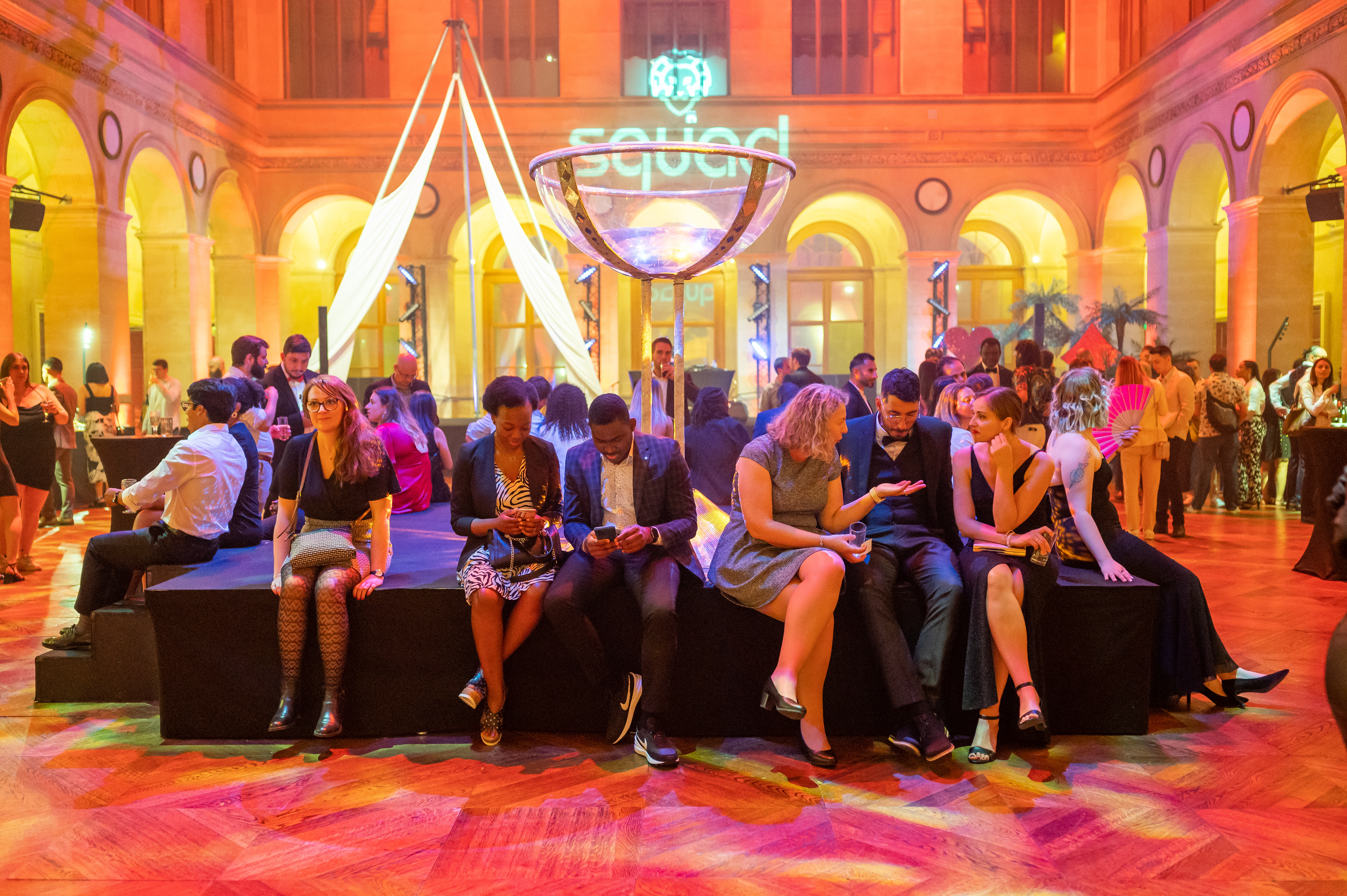 Animatie light painting lichtbranding Brussel receptie deelnemers · INNOV'events