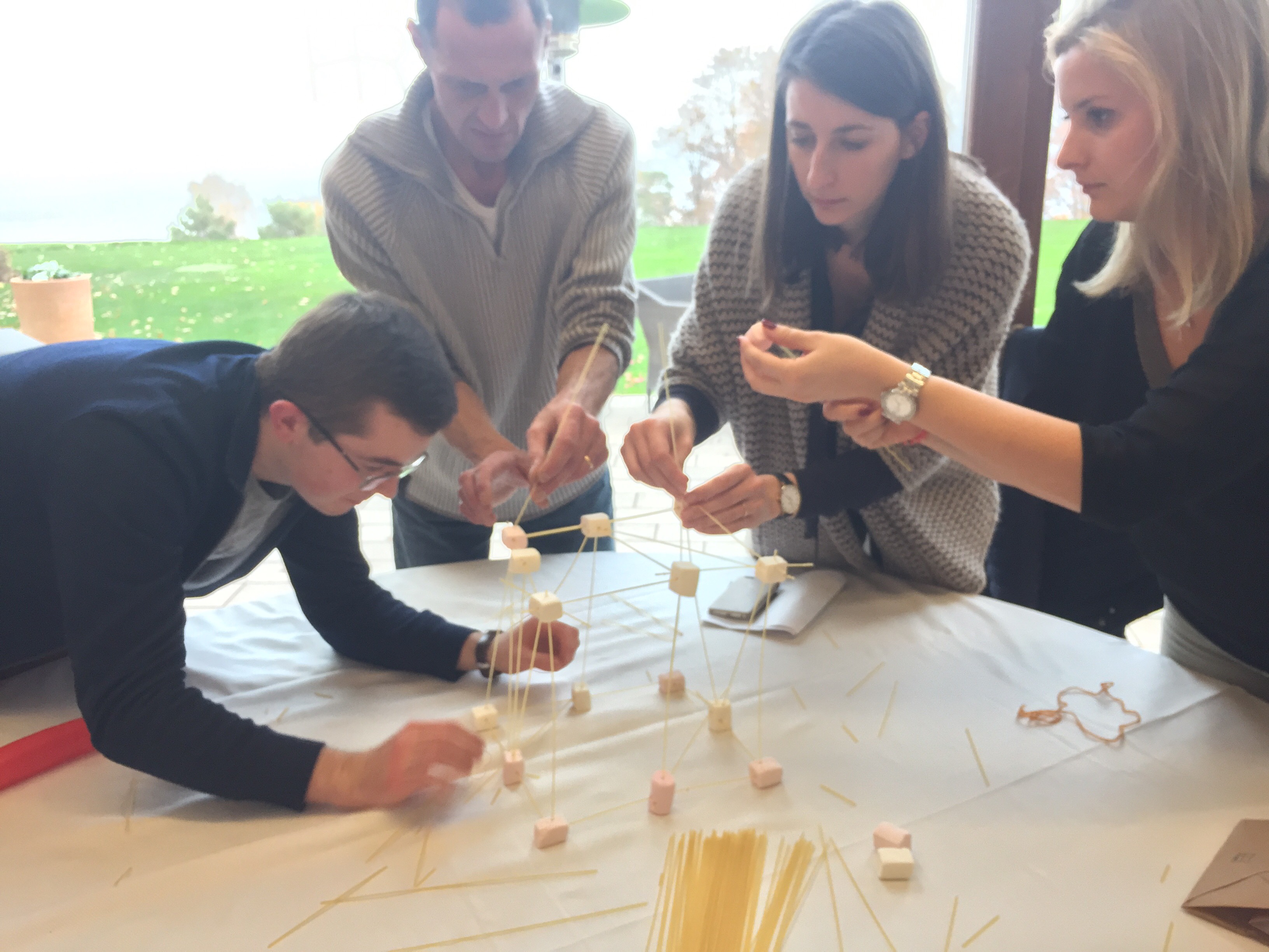 Wereldrecord challenge Brussel deelnemers in formatie Atomium achtergrond · INNOV'events