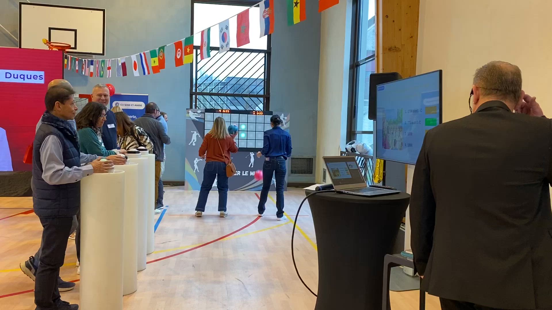 Animation jeu concours simulateur de football Liège podium final · INNOV'events