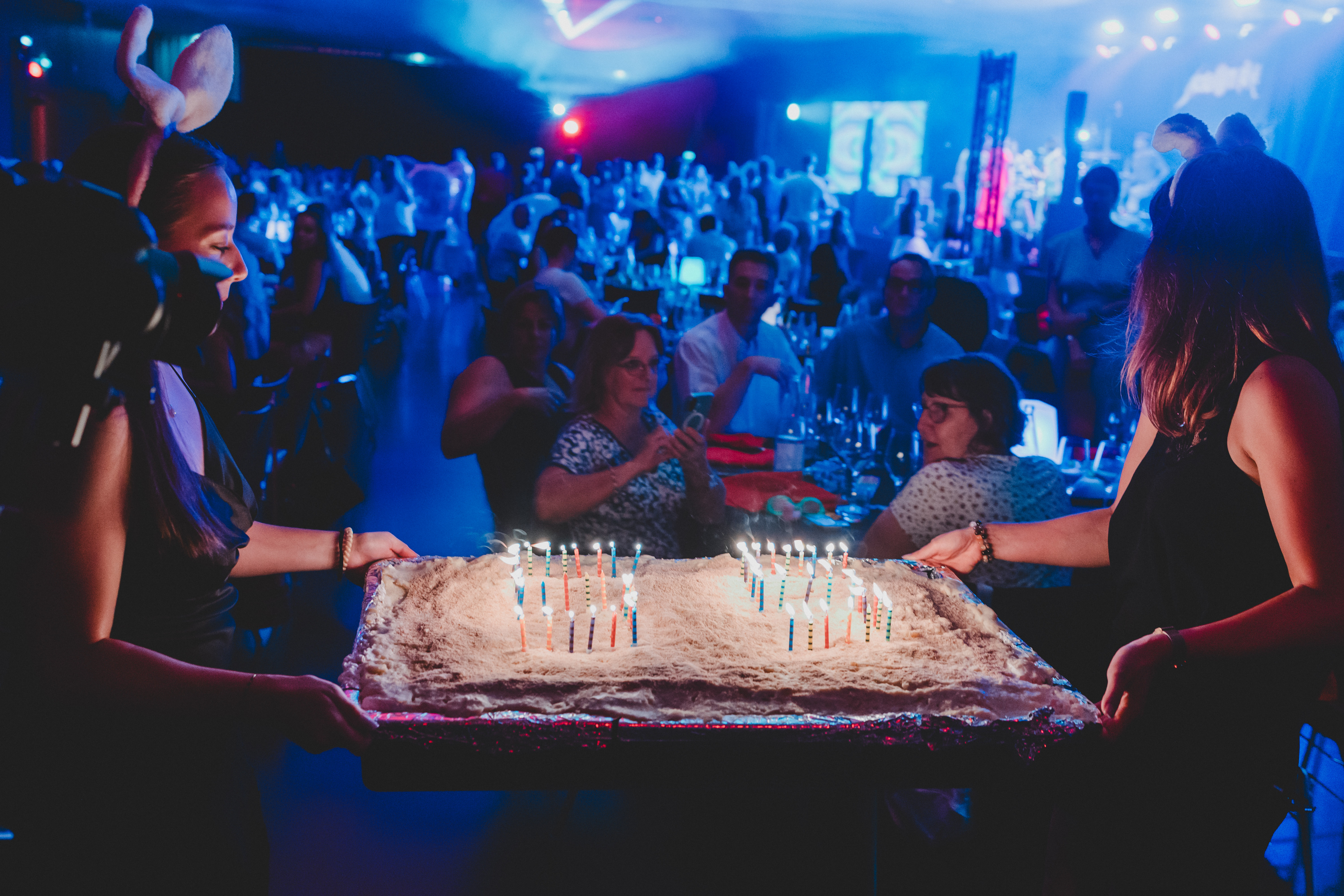 Event venue team dinner Liege converted industrial space river view · INNOV'events